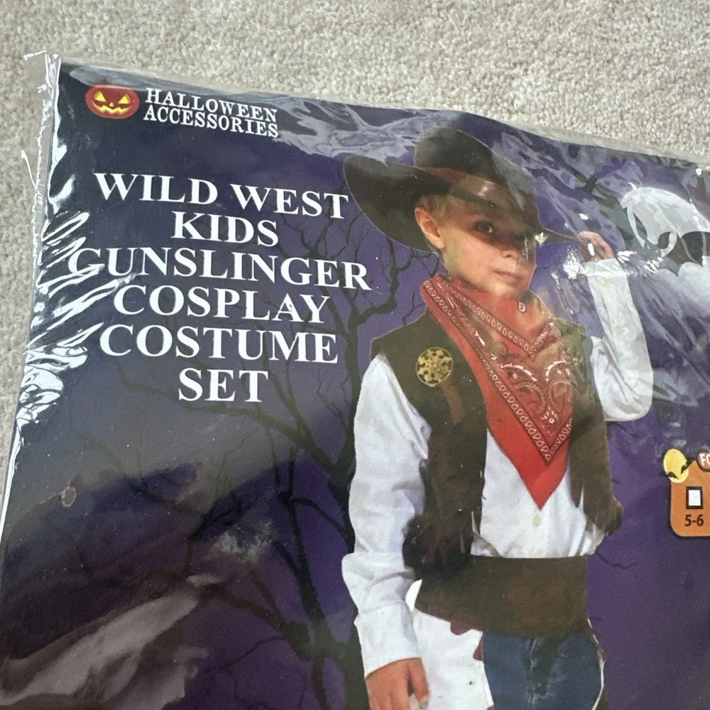 Halloween‎ Accessories ~ Kids Wild West  Costume Dress Up Set ~ Ages 7-9 ~ New